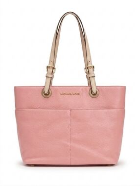 Michael Kors Blush Pink Leather Tote with Gold Accents